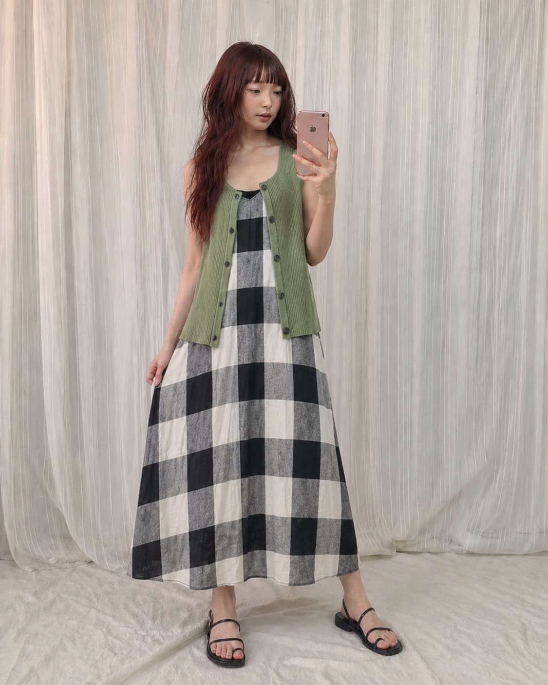 체크 무늬 소녀 코디 set🪴 상품이미지1