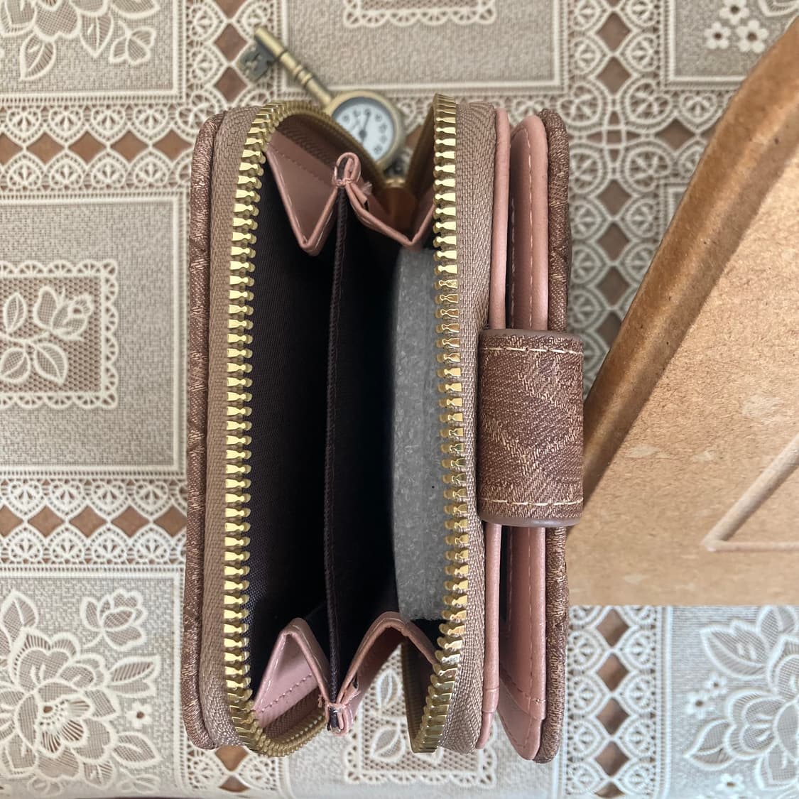 Clock key charm vintage wallet 상품이미지3