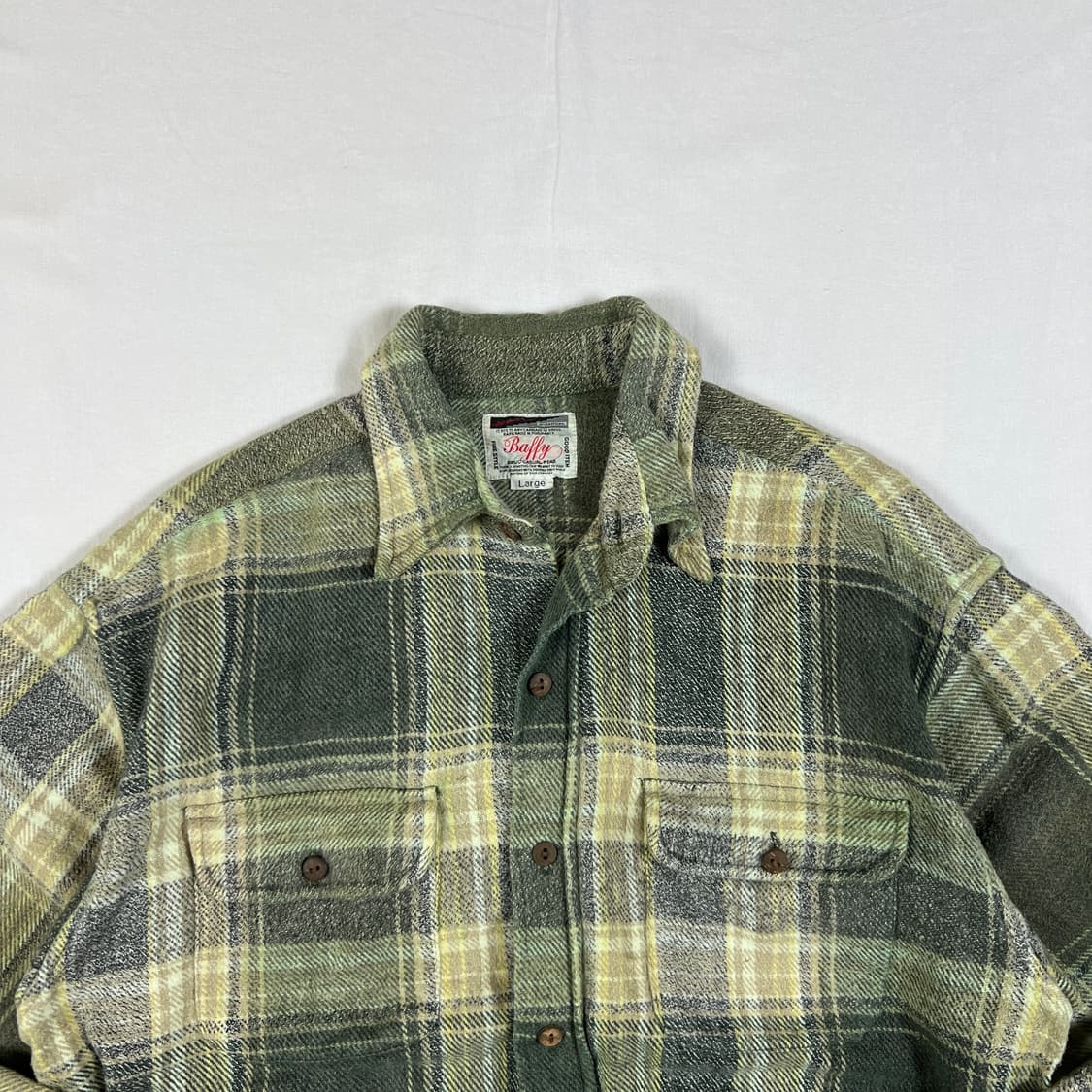 90‘s baffy heavy weight 체크 셔츠 남방 상품이미지2