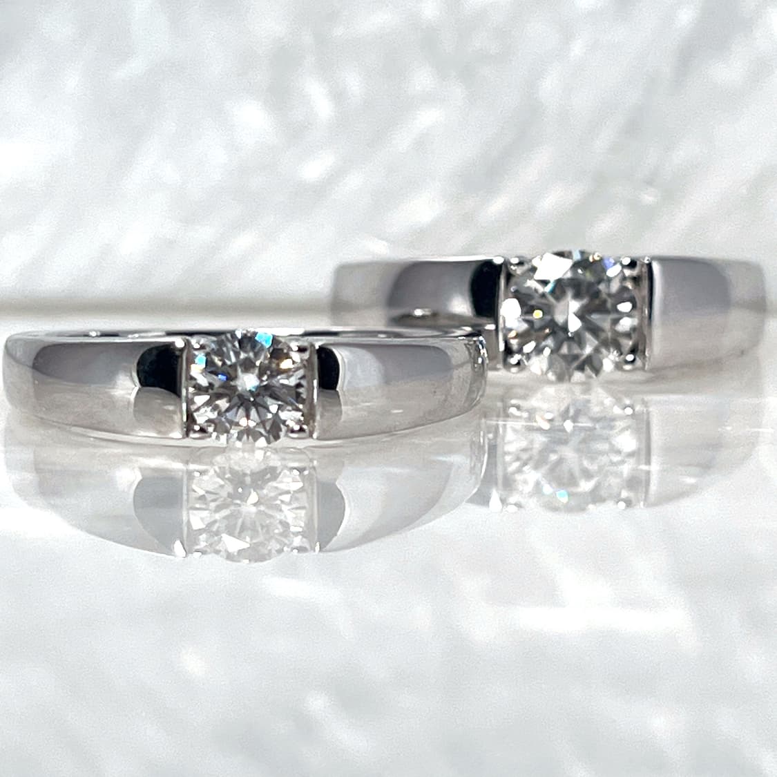 *새상품* 모이사나이트 남성용 솔리테어 은반지 상품이미지2