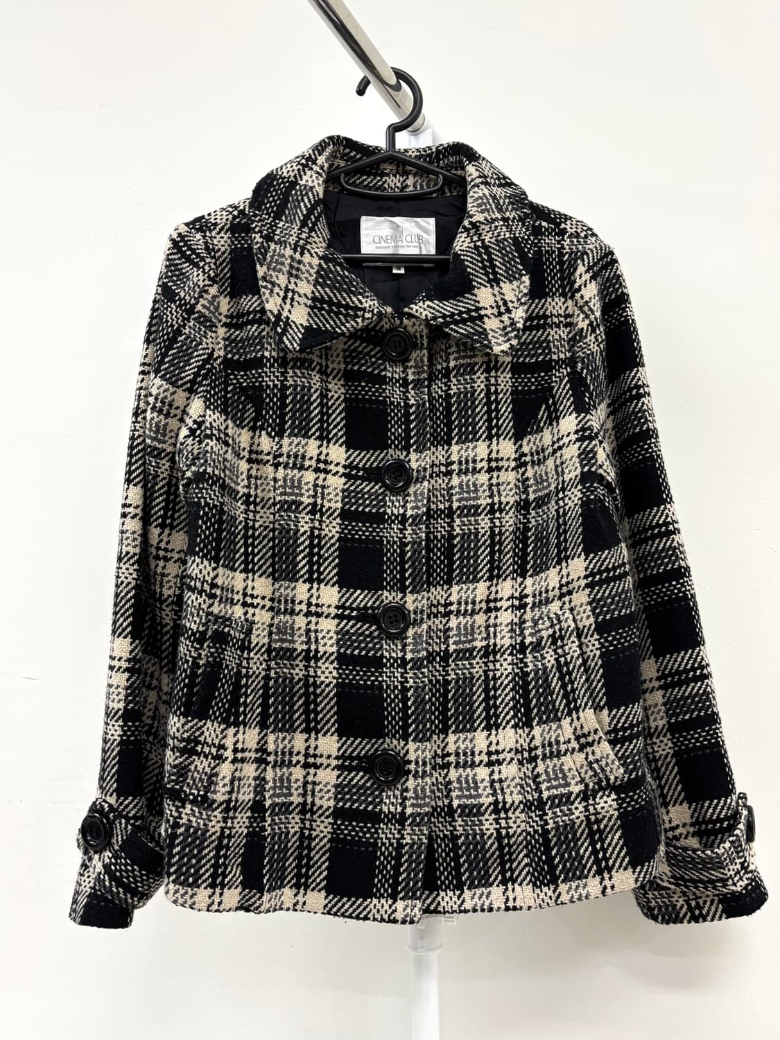 빈티지 블랙 하프 코트 울 자켓 상품이미지4