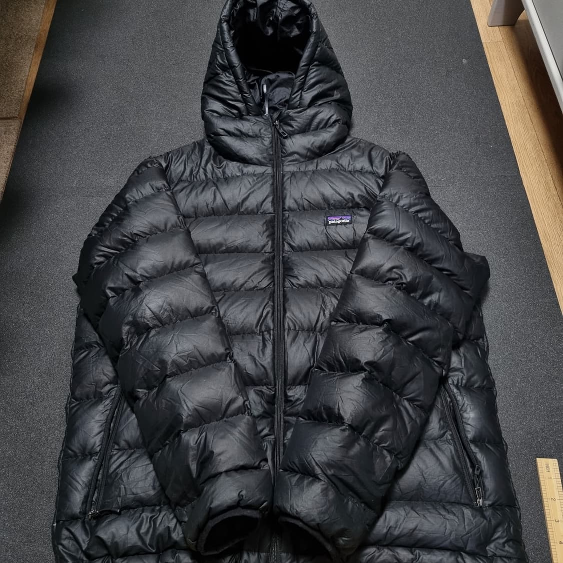 빈티지 파타고니아 다운스웨터 후디 블랙 상품이미지2