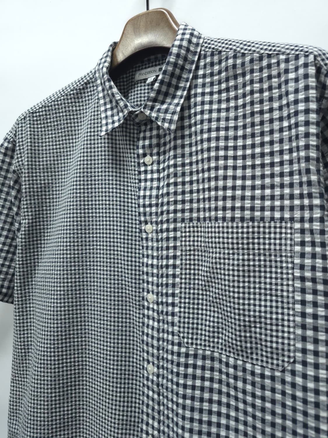 ​유니클로 x JW 앤더슨 시어서커 패치워크 체크 반팔 셔츠 (L) 상품이미지5