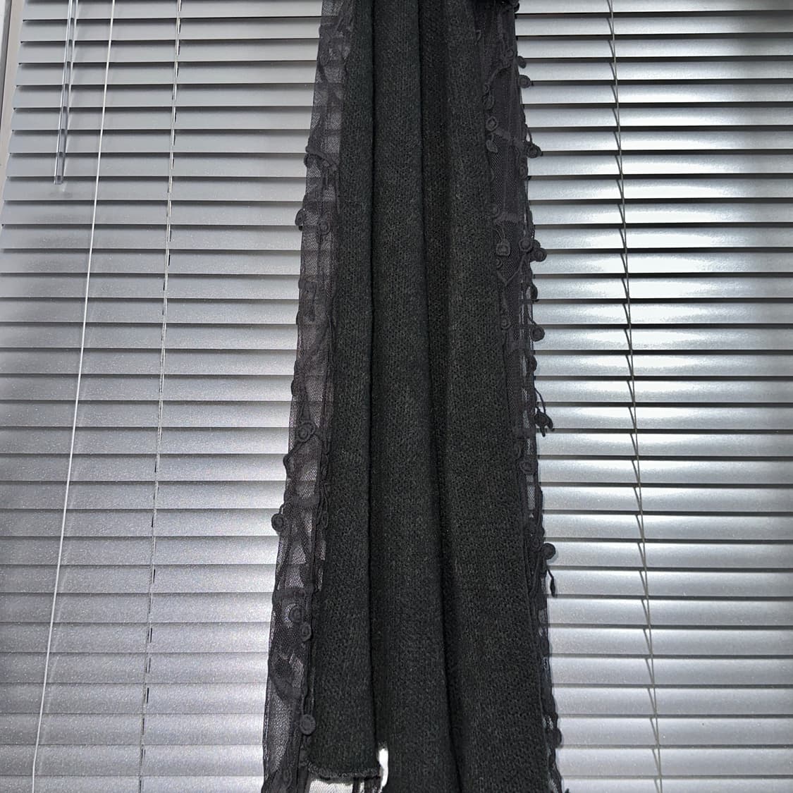 빈티지 퍼 앤 레이스 니트 롱 스카프 상품이미지3
