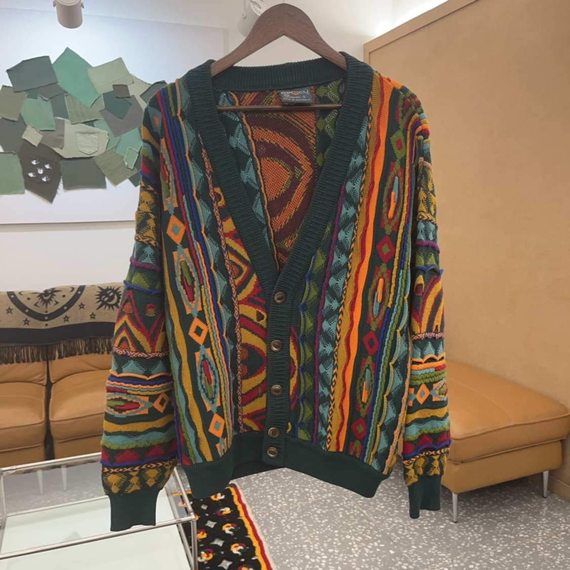 게오쿠 보헤미안 에스닉 패턴 메리노울 니트 가디건 S C06803 상품이미지3