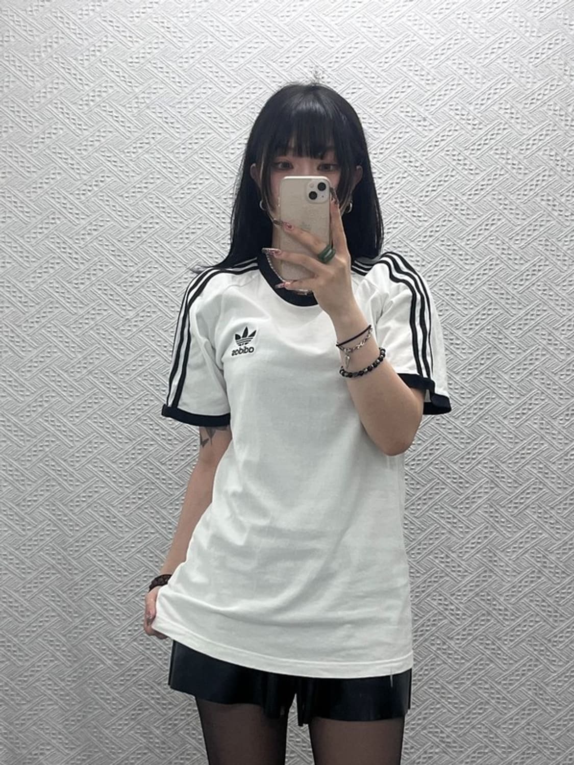 아디다스 빈티지 캐주얼 Y2K 3ST 링거티 반팔티 L C11880 상품이미지1