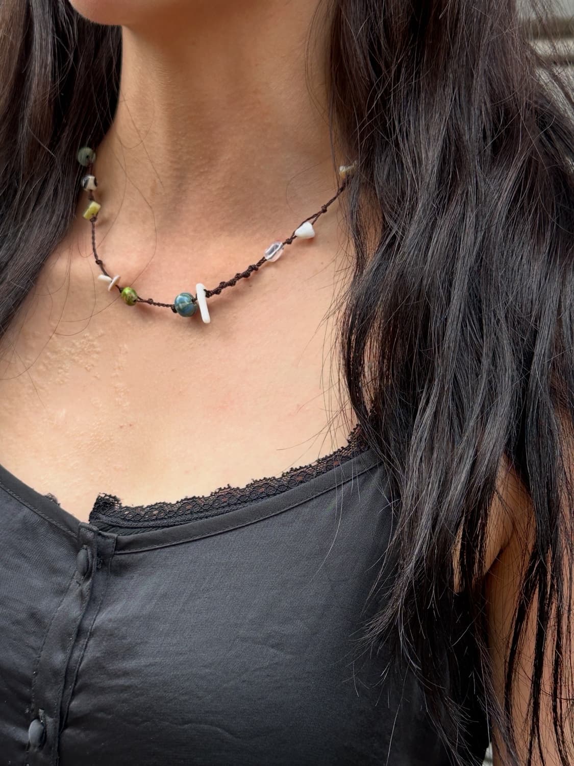 빈티지 핸드메이드 비즈 목걸이 earth neckless🌎 상품이미지1