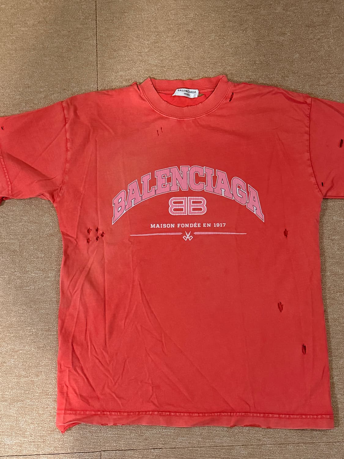 Maison Balenciaga Small fit Tshirts Red 상품이미지3