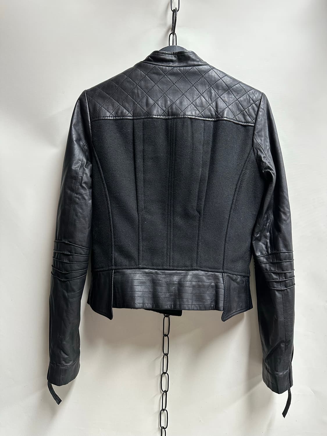 bsd 여성 양가죽 울 혼방 라이더 가죽 자켓 S 상품이미지2