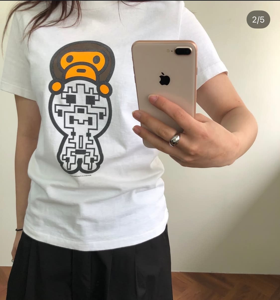 딱붙핏))베이프 베이비 마일로 티셔츠 상품이미지1