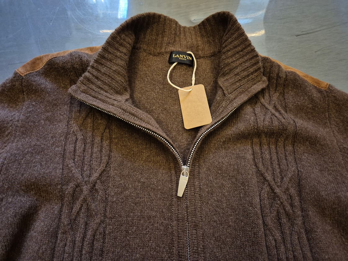 LANVIN 캐시미어 스웨이드 니트 짚업 상품이미지5