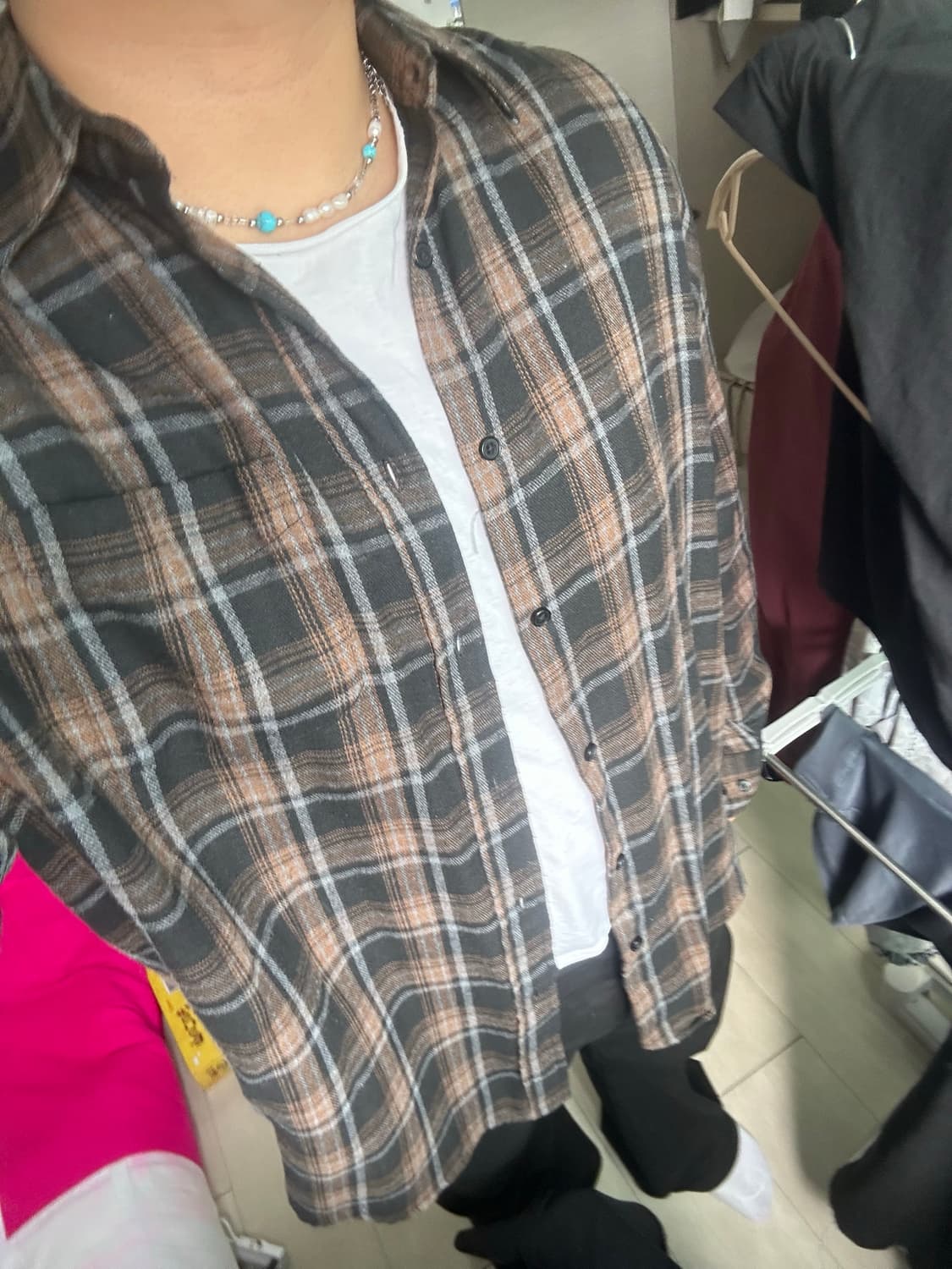 스탠다드 에러 체크셔츠 브라운 M 상품이미지3