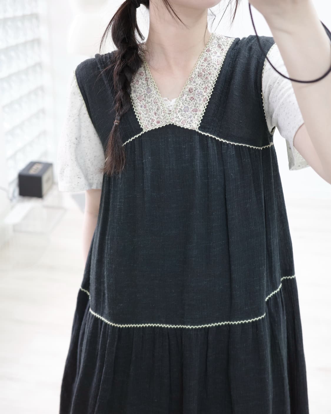 Flower V line kangkang One-piece 상품이미지2