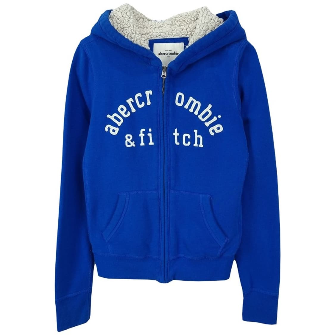 [아베크롬비] Y2K 빅로고 양털 후드 집업 블루 M18531 상품이미지2