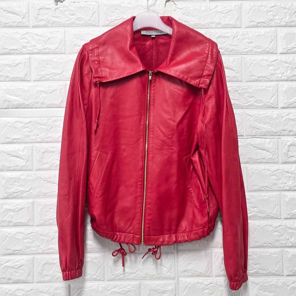 앤클라인 여성 레드 양가죽 자켓 S 상품이미지1