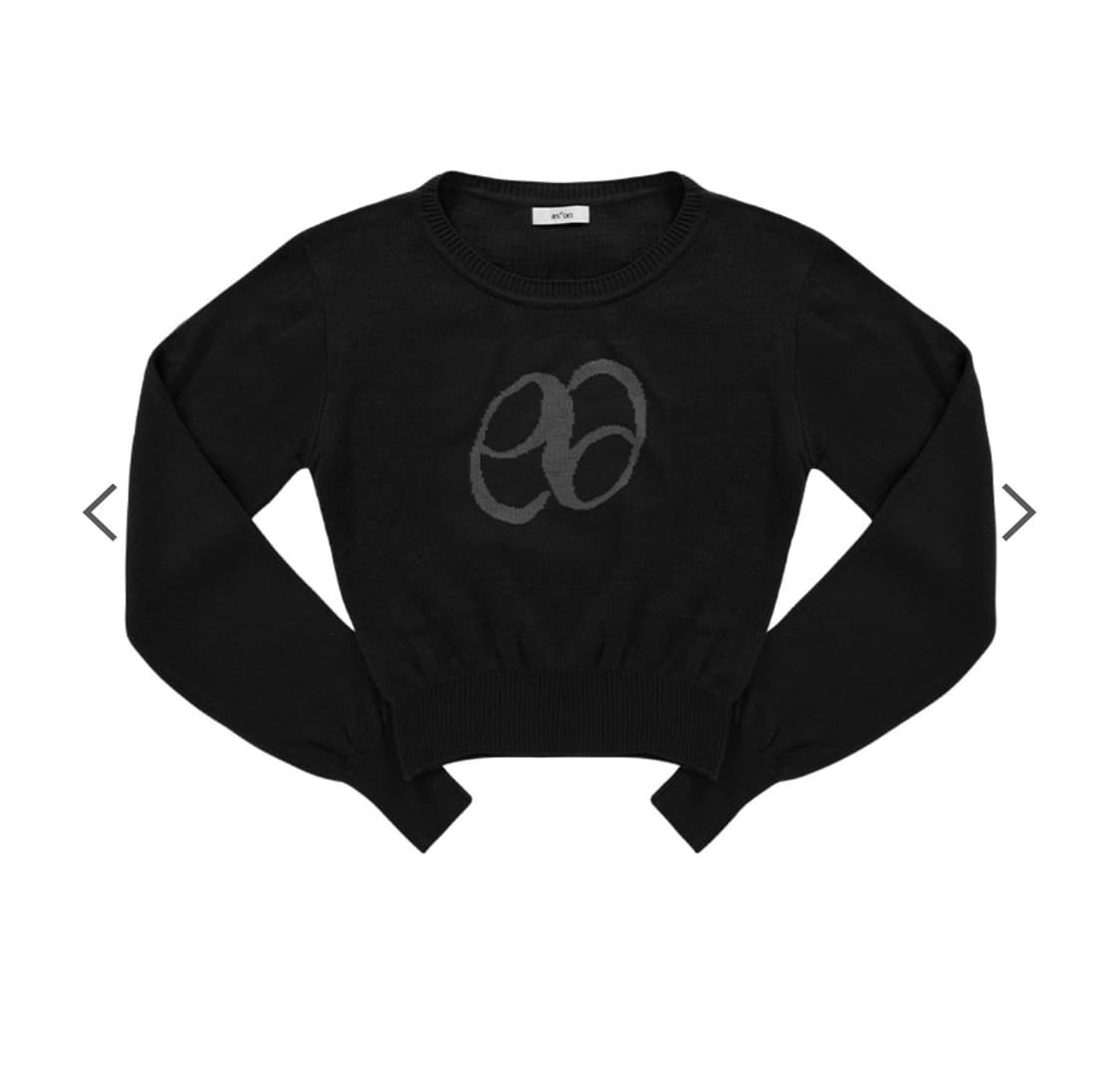 애즈온 MOLLY CROP KNIT 블랙 상품이미지1