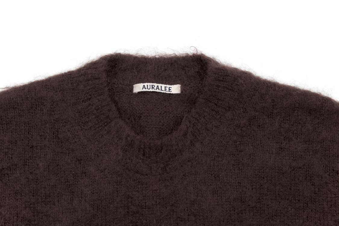 Auralee 브러쉬드 슈퍼 키즈 모헤어 니트 다크 브라운  상품이미지3