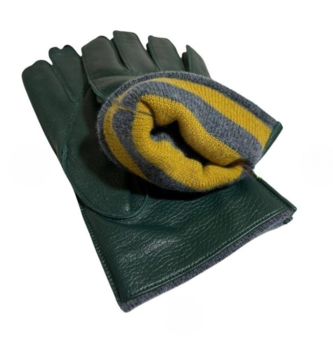 비비안웨스트우드 남성용 V 스티치 가죽 장갑 다크 그린 (새상품) 상품이미지2