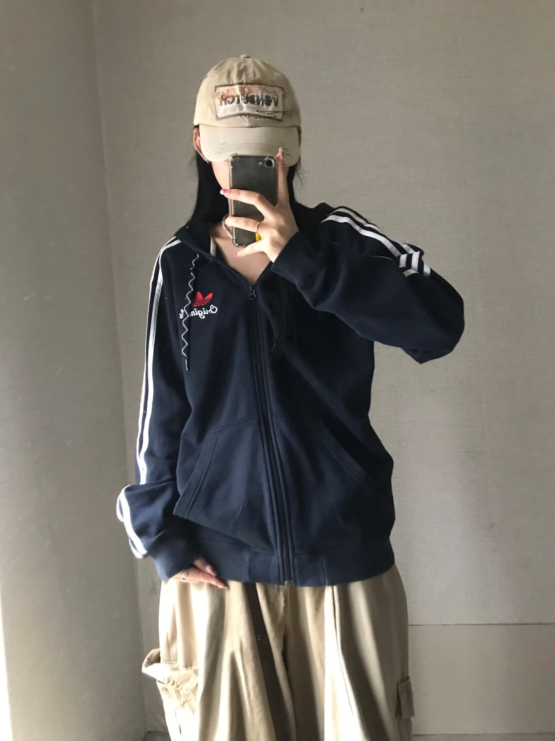 아디다스 블랙 삼선 후드집업 상품이미지5