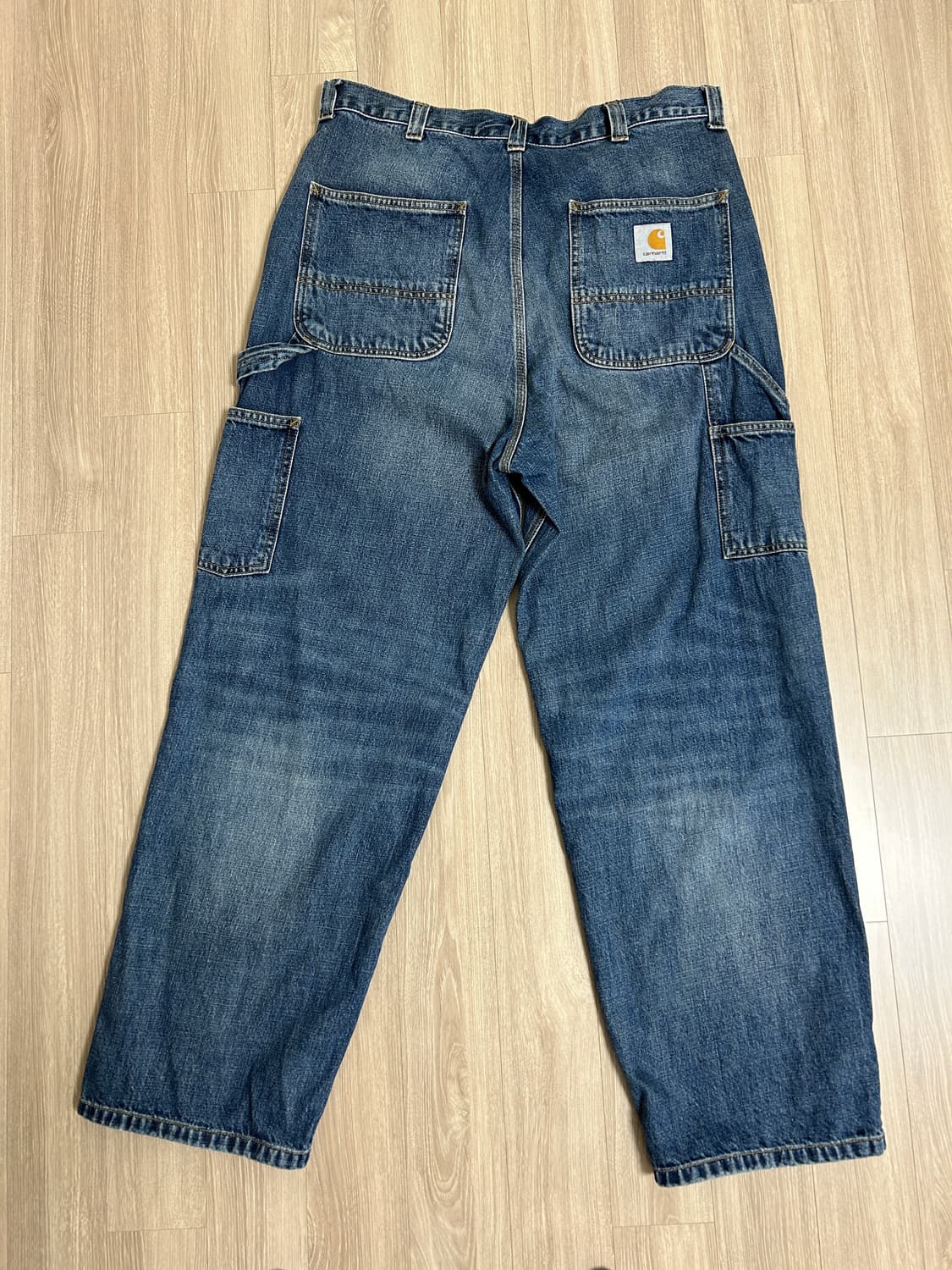 [M] 칼하트WIP OG 싱글니 데님팬츠 카마노 블루 다크 유즈드 워시 상품이미지1