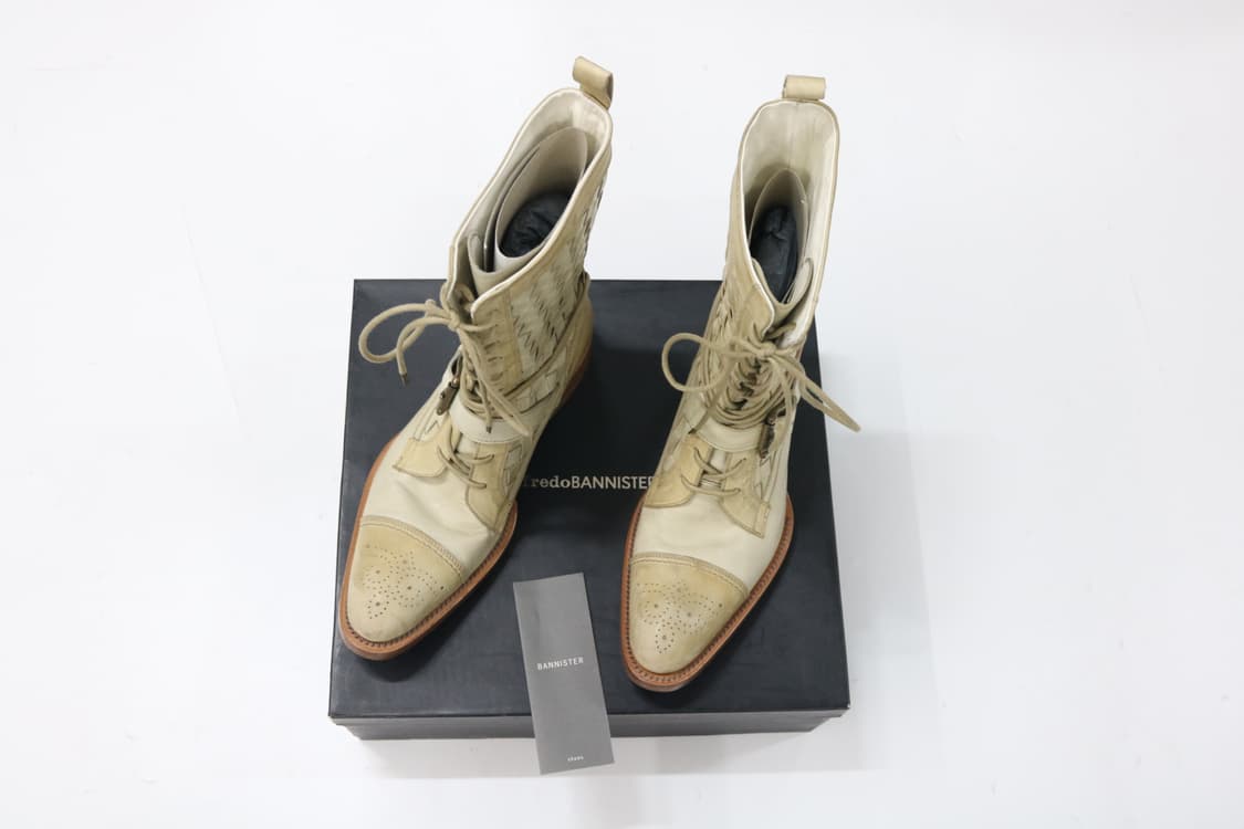 알프레도 바니스터 인트레치아토 레더 레이스업 부츠 상품이미지2