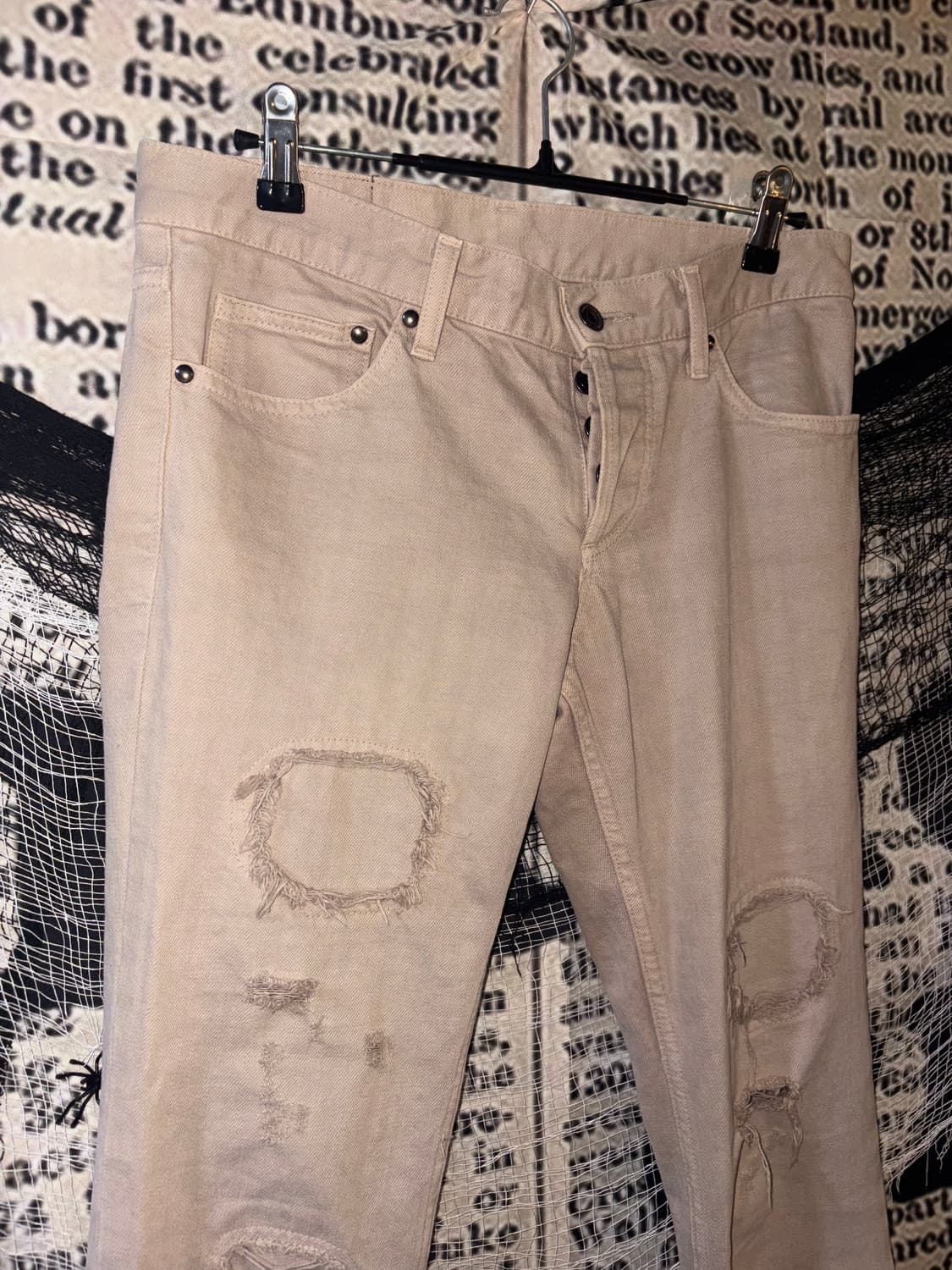 beige grunge denim pants 상품이미지4