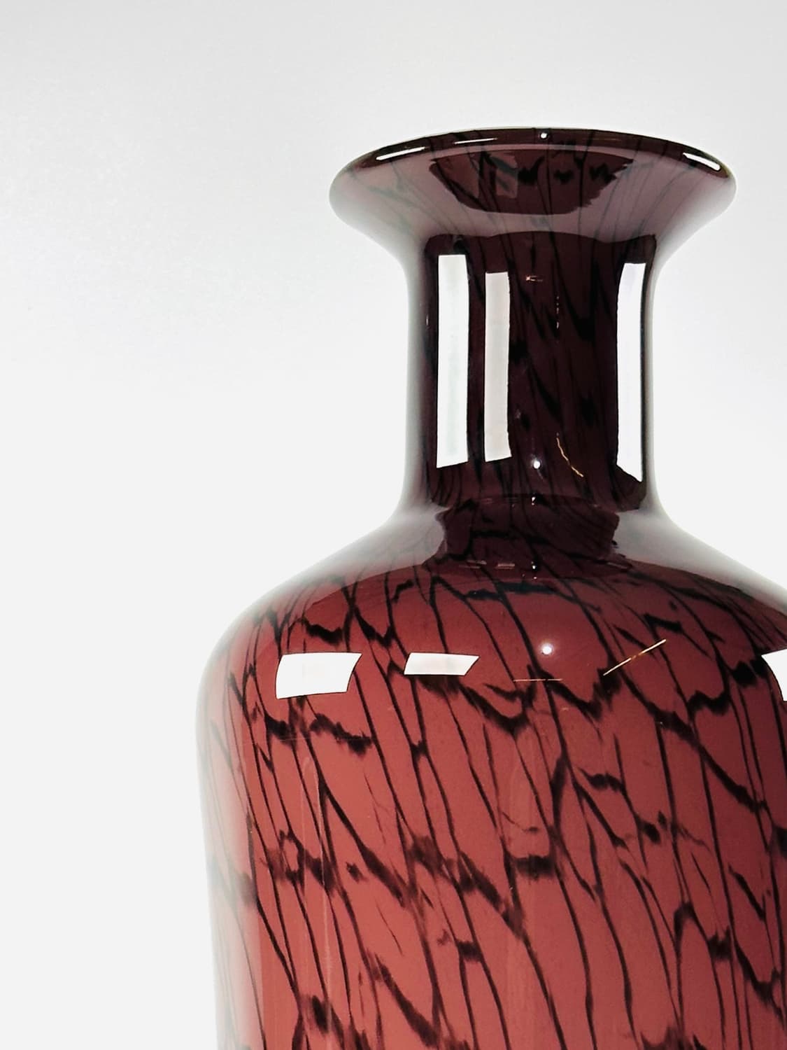 유럽 빈티지 페더링 패턴 아트글라스 대형 화병 상품이미지7