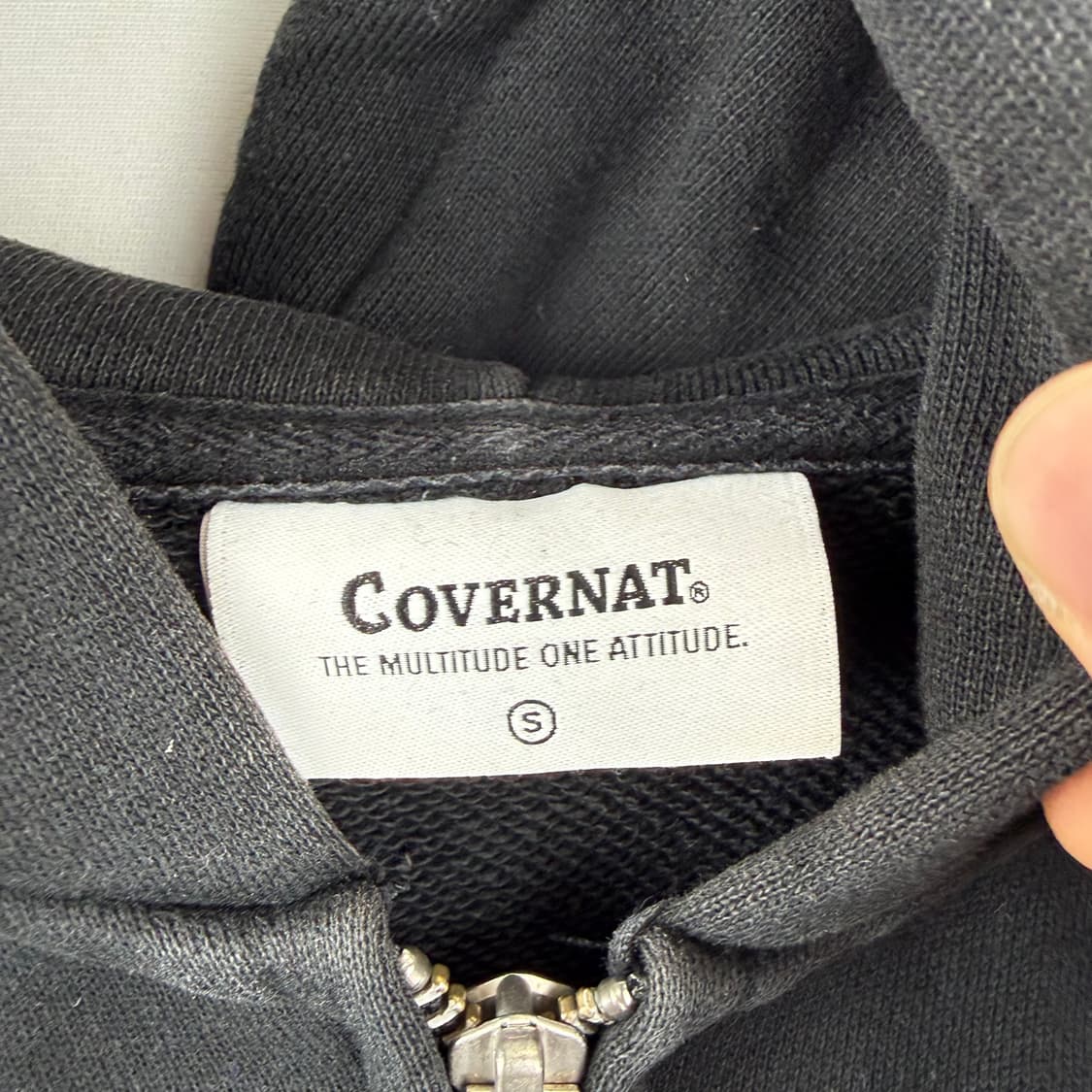 (S) 커버낫 로고 후드집업 블랙 상품이미지3