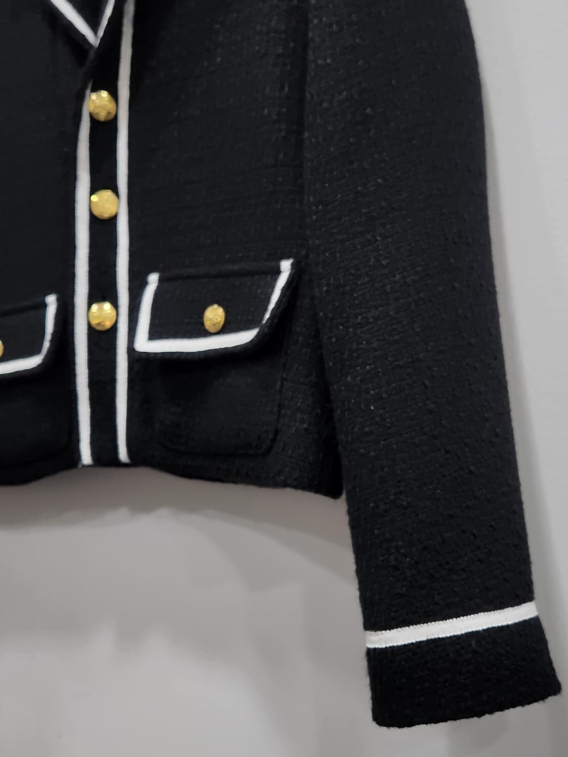 [F] 트위드 자켓 블랙 금장단추 여성 프리사이즈 상품이미지4