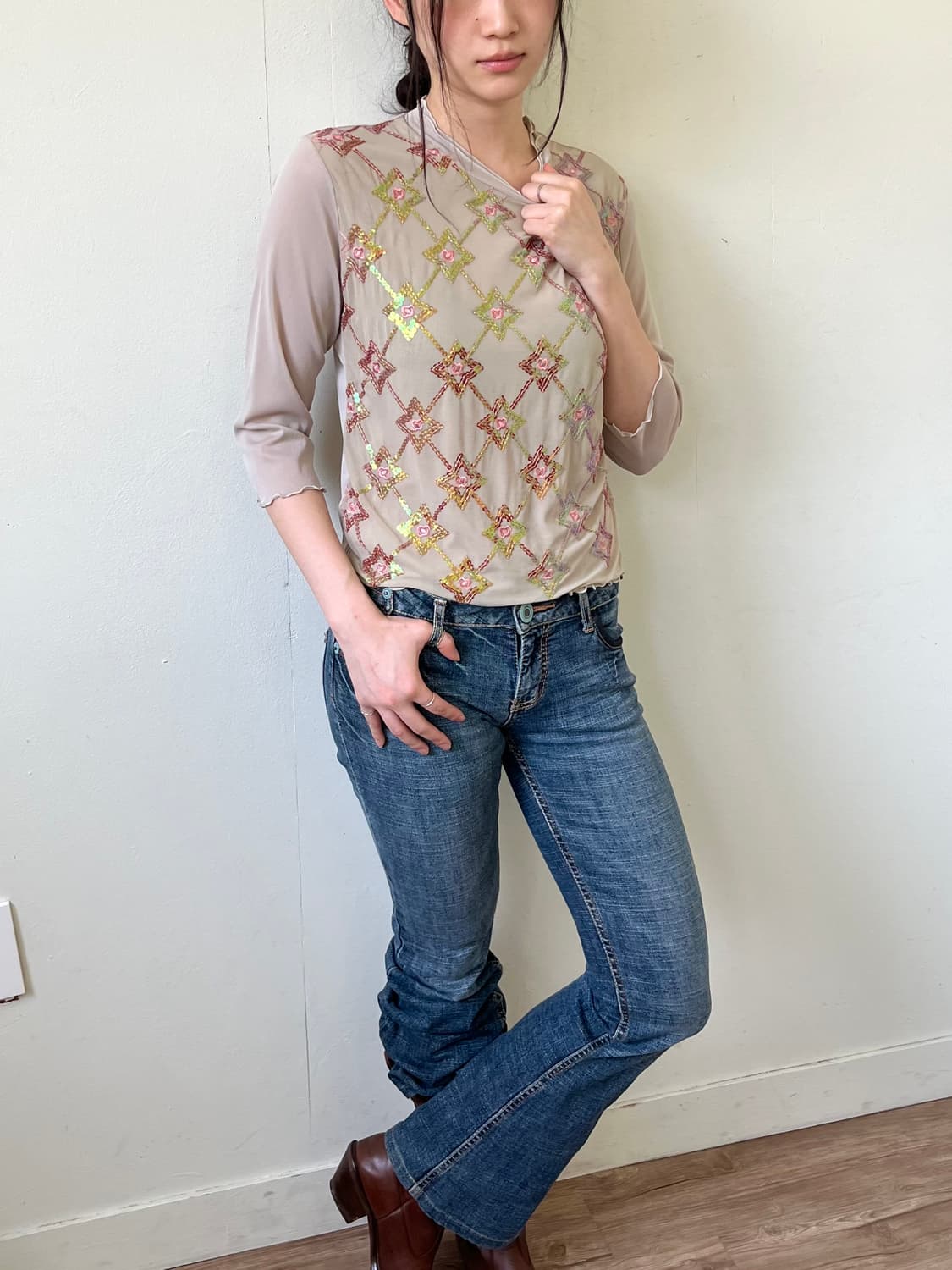 CROCHER 스파클 시스루 탑 상품이미지6