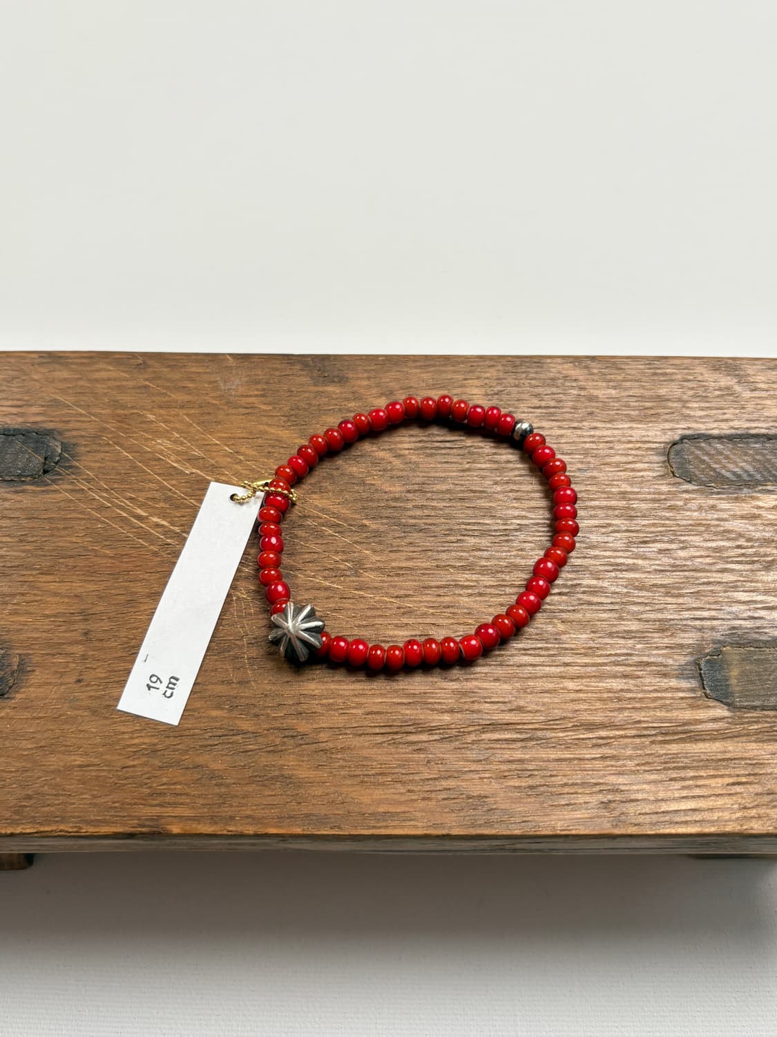 SILVER925 CONCHO & BEAS BRACELET (레드) 상품이미지1