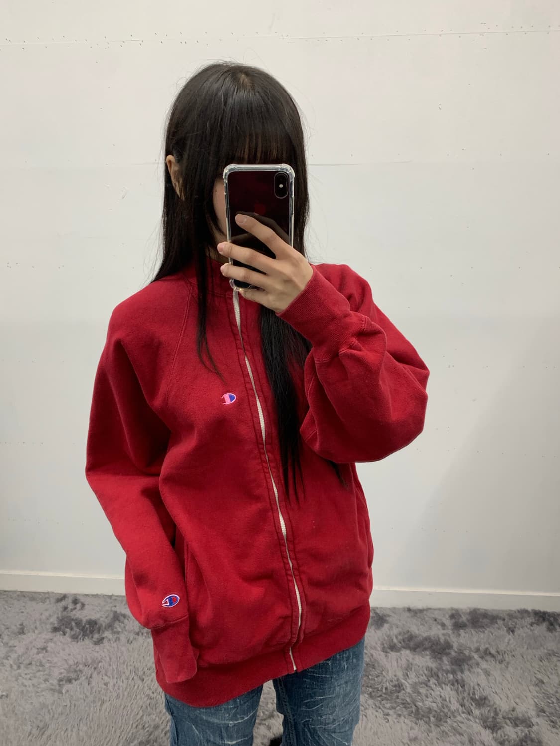 Champion reverse weave 90년대 스웻 집업 상품이미지4