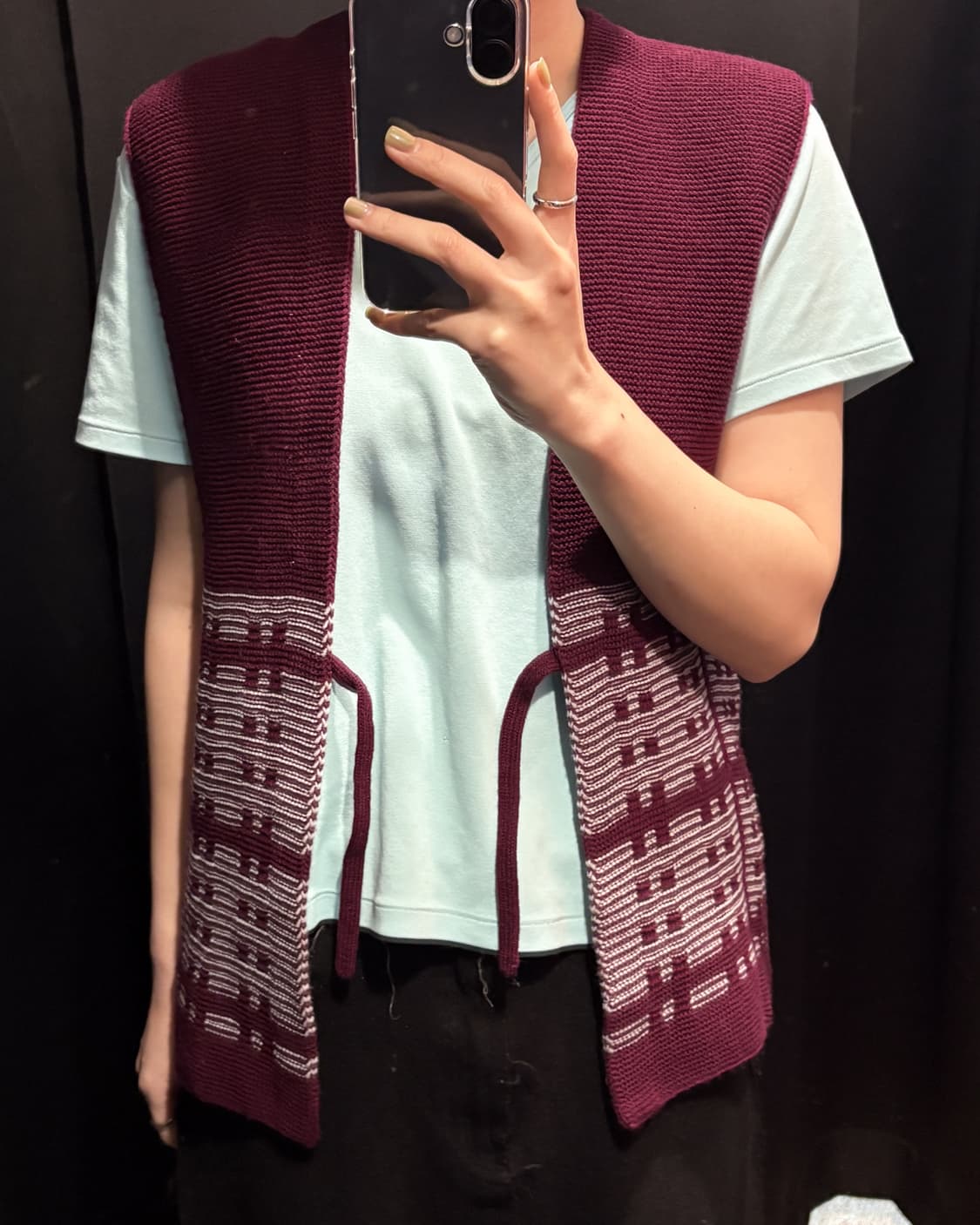 Purple Fair Isle Knit Vest 상품이미지5