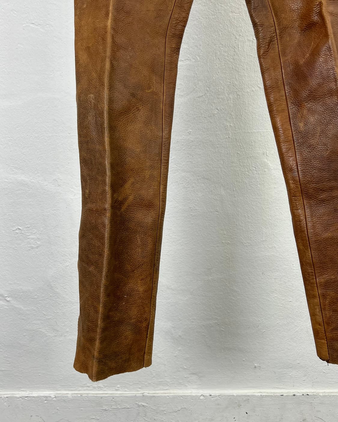 아메리칸 빈티지 브라운 웨스턴 투팩 리얼레더 팬츠 상품이미지4