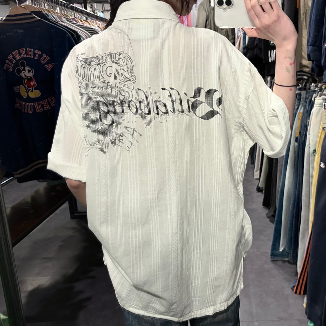  [IM] vtg 레터링 그래픽 반팔 셔츠 화이트 상품이미지8