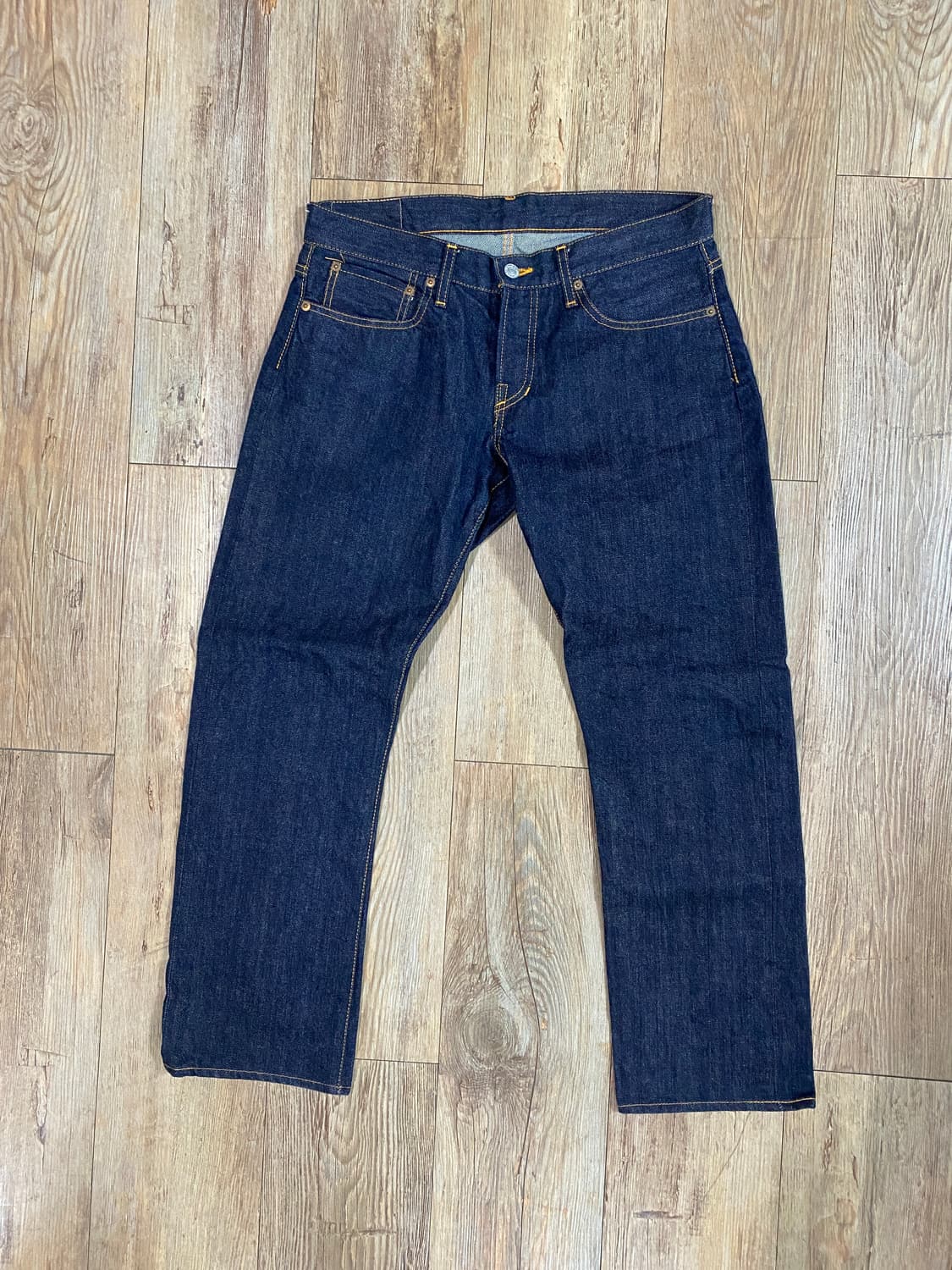 드님 슬림 스트레이트 핏 셀비지 체인스티치 생지 데님 31 상품이미지1