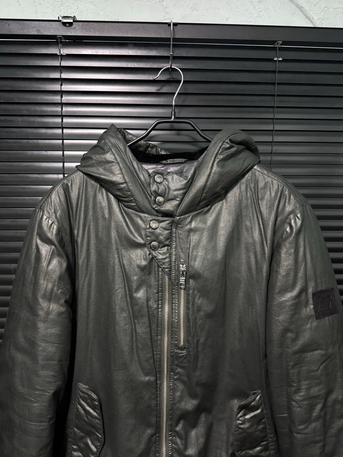 아르마니 익스체인지 알마니 카키 후드 후디 패딩 코팅 M 95 명품 털  상품이미지3