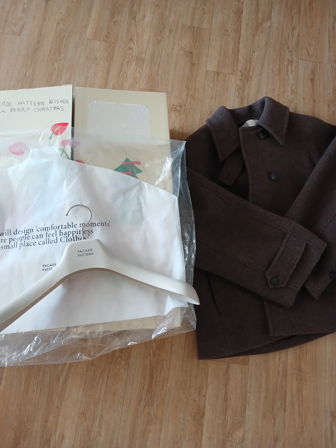 파사드패턴 오버핏 캐시미어 하프 코트 멜란지 브라운 xs 상품이미지4