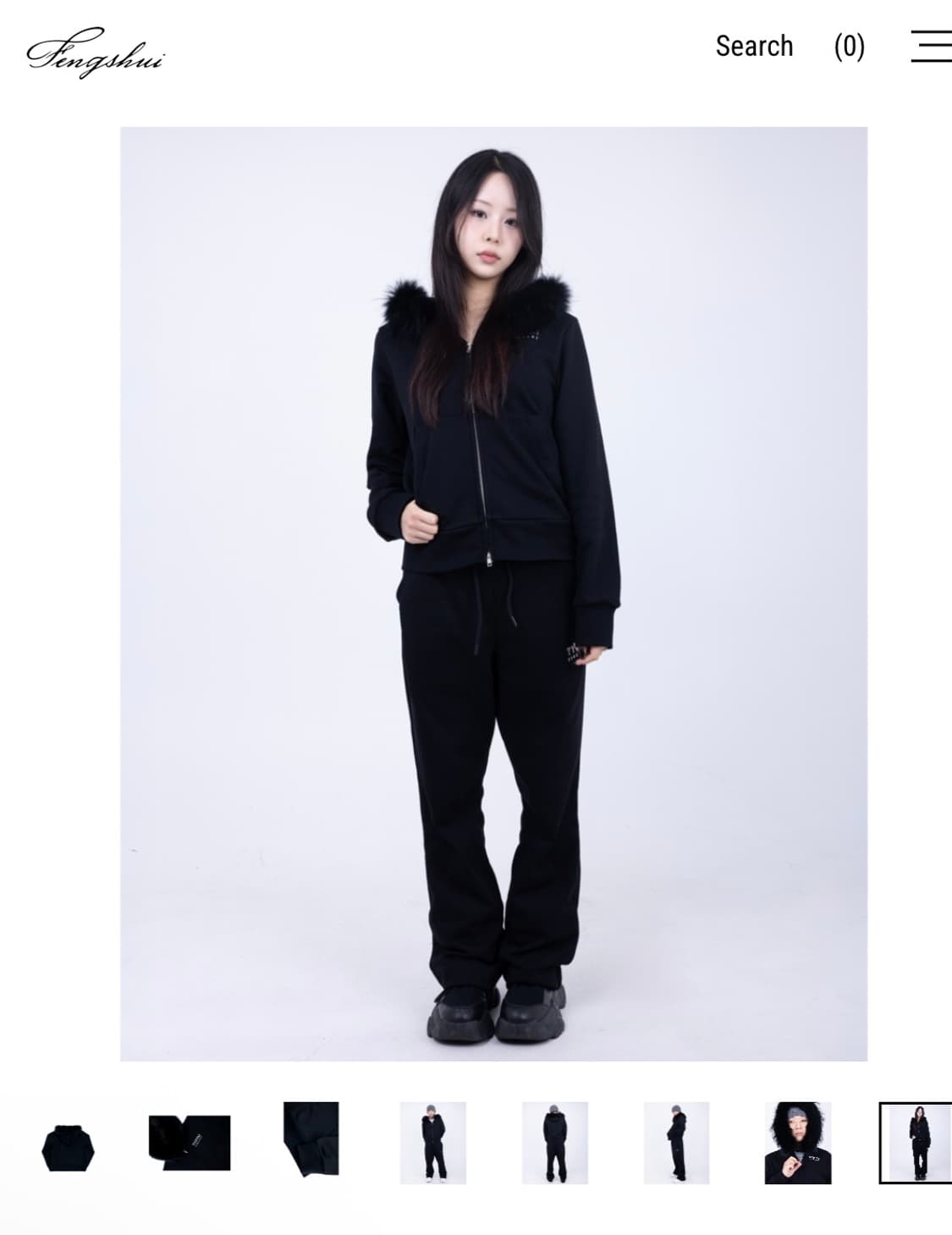 펑쉐이 양홍원 스몰로고 퍼 후드집업 (2) 상품이미지2