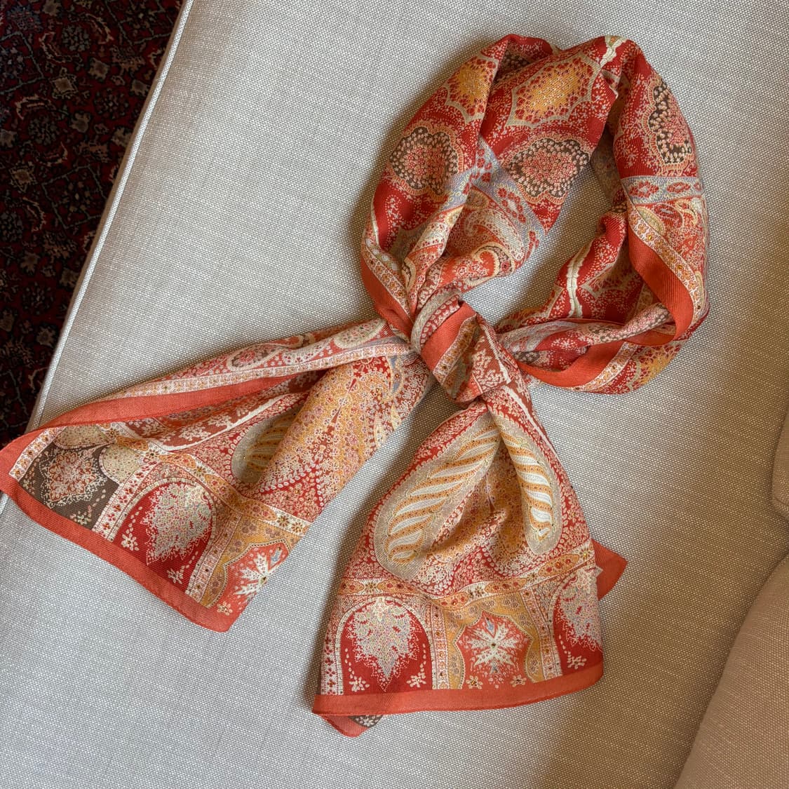 닥스(DAKS) 페이즐리 울 실크 혼방 스카프 머플러 상품이미지8