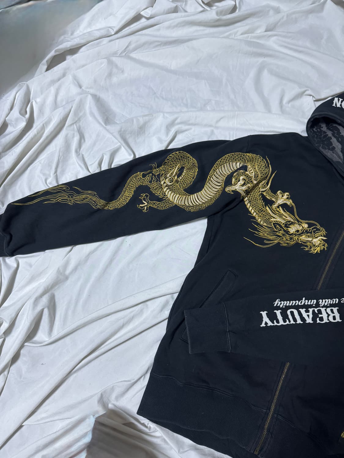 Divine retribution 프린트 후드집업 게이샤 용 에드하디 상품이미지4