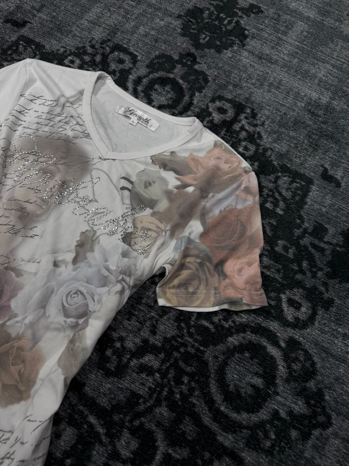 In the attic floral lettering half t shi 상품이미지3