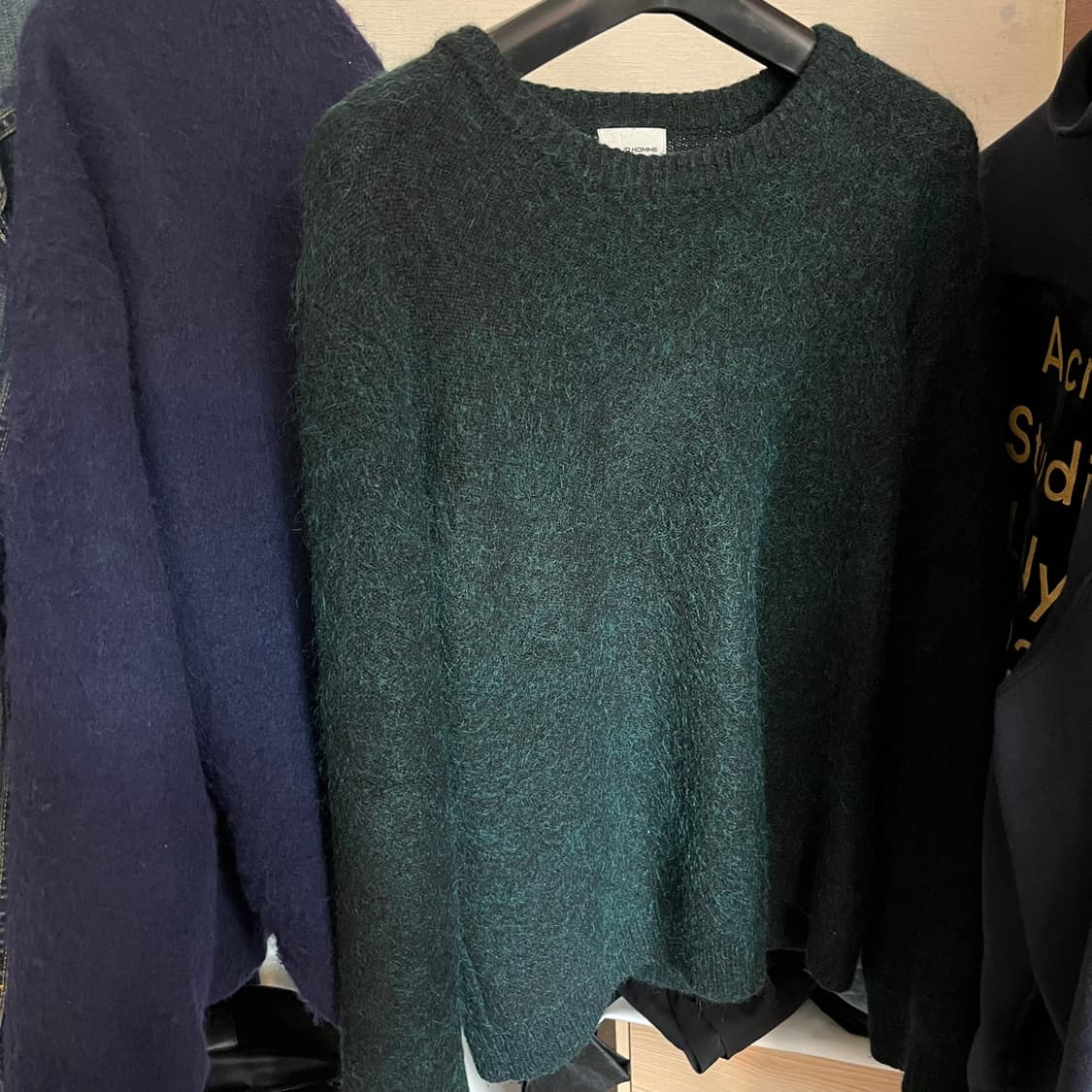 XL) 솔리드옴므 모헤어 니트 그린 상품이미지1