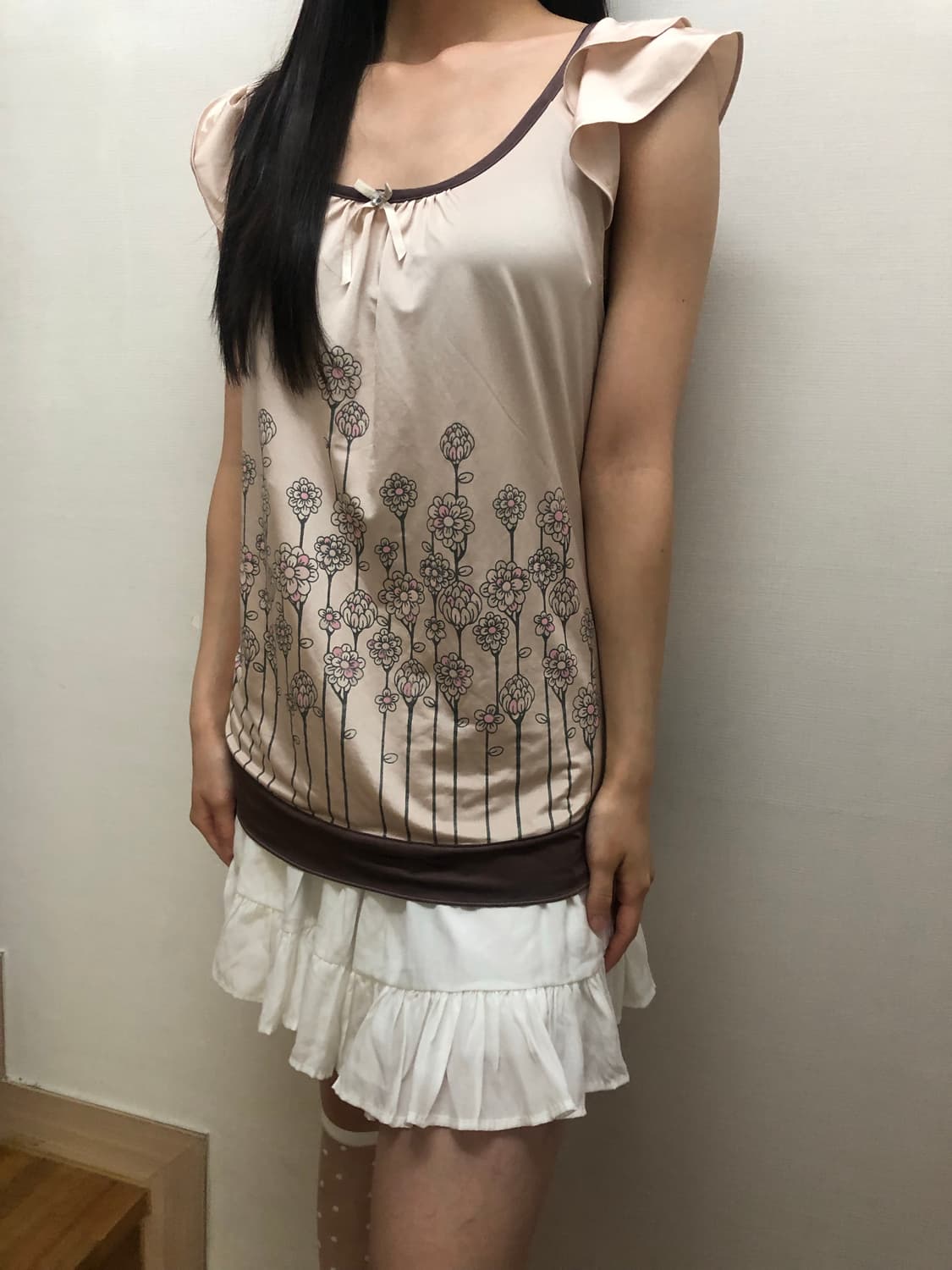 빈티지 인디핑크 프릴 티셔츠 상품이미지2