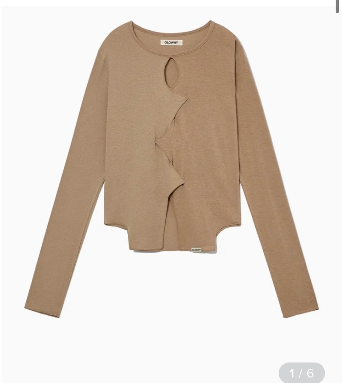 글로니 할로우 트위스트 롱슬리브 베이지 상품이미지1