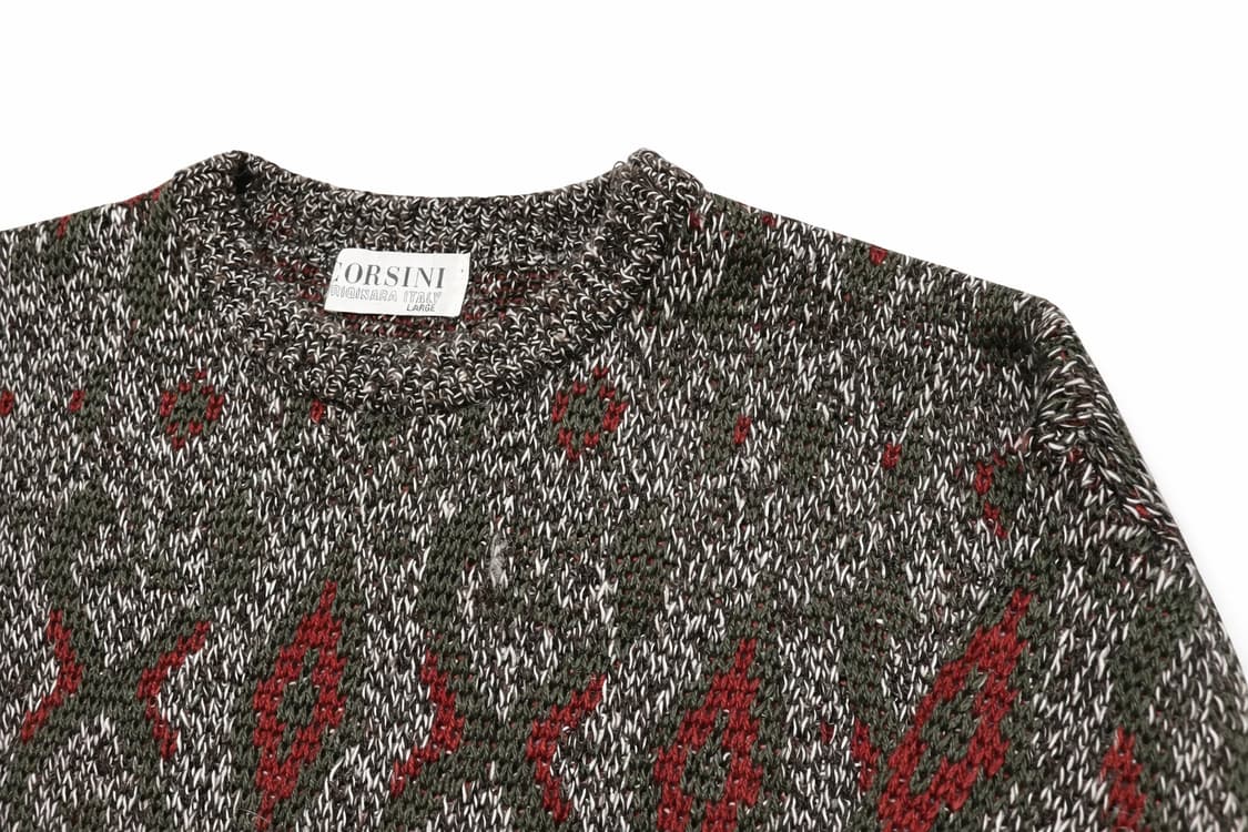 JPN 90s~00s 일본 빈티지 자카드 패턴 니트 빈티지 스웨터 L 상품이미지3