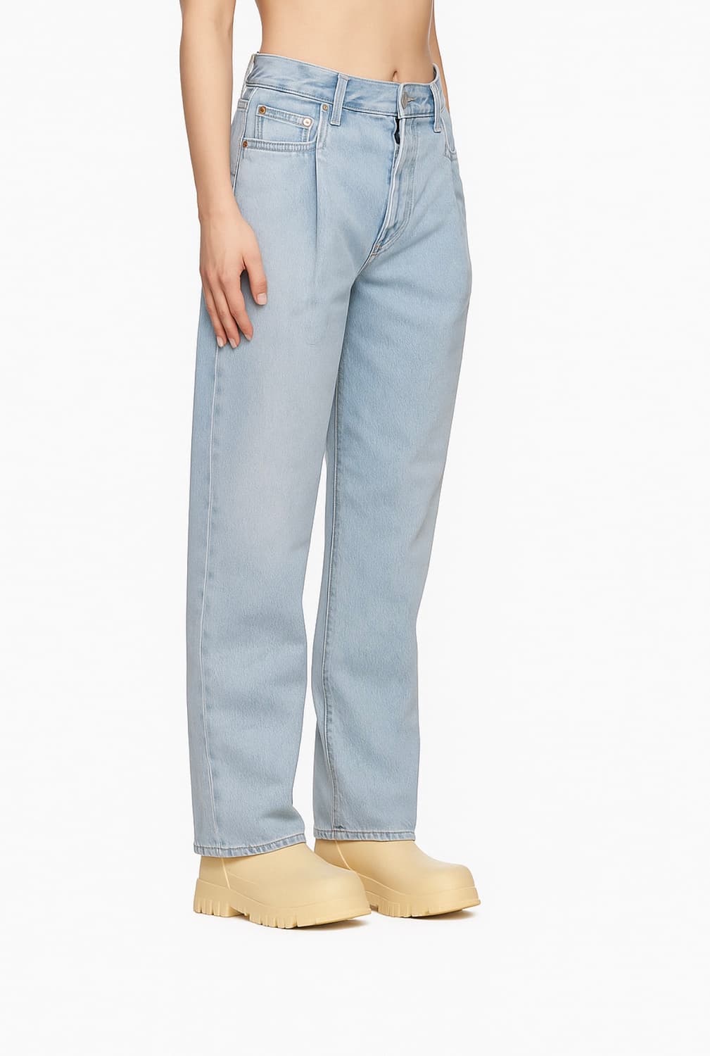 (정품/새상품) AGOLDE 에이골디 여성 연청 플리츠 웨이스트밴드 데님 상품이미지5