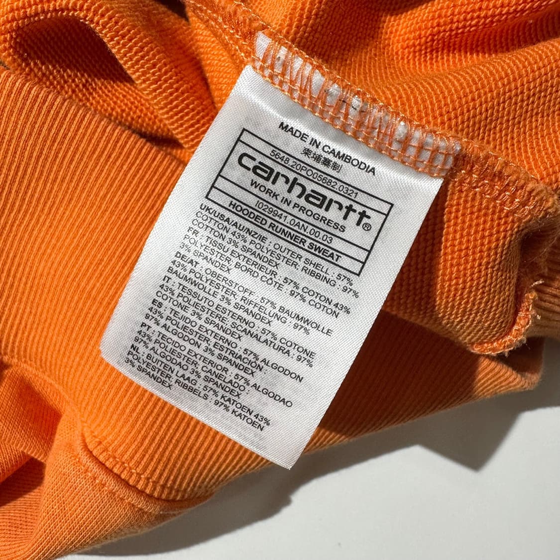 칼하트 WIP 러너 스웨트 후드 상품이미지7