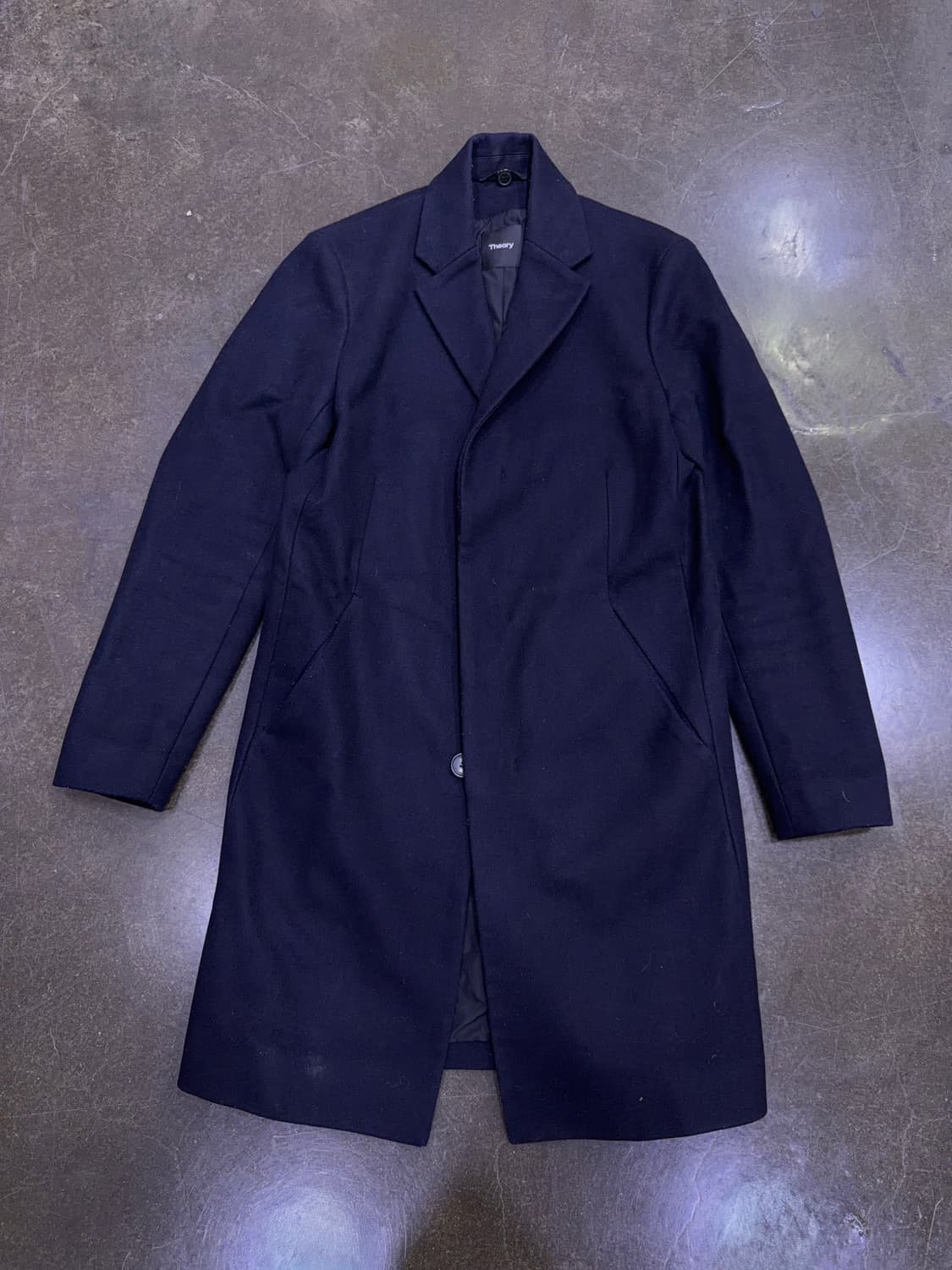 띠어리 해비 플란넬 블렌디드 체스필드 코트 다크 네이비 M 상품이미지1