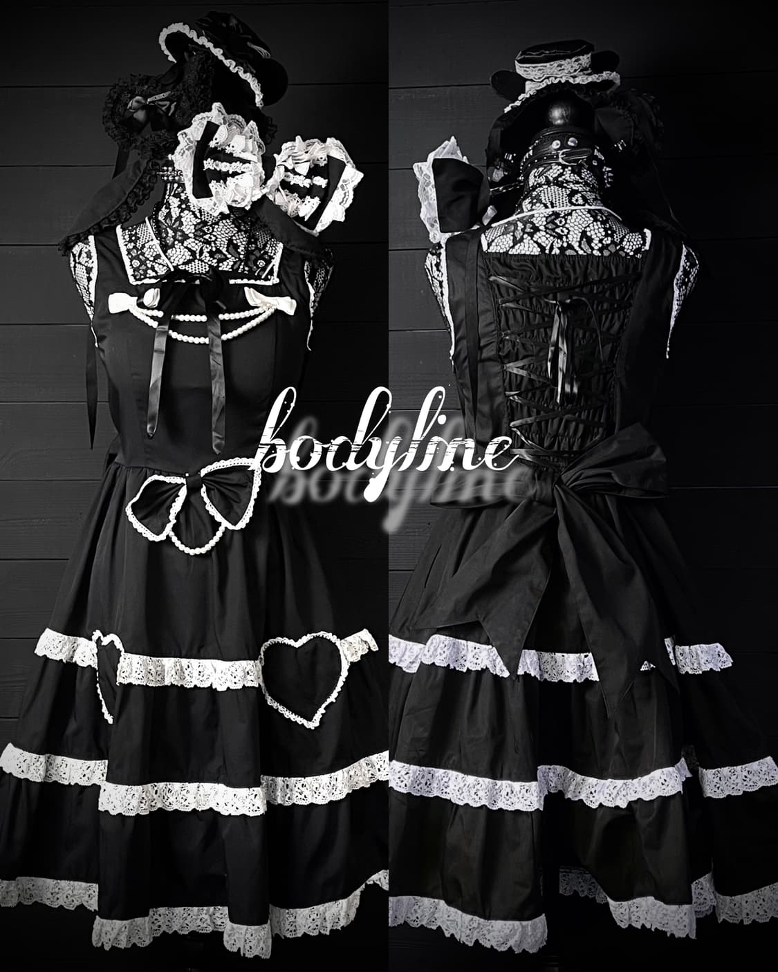 BODYLINE 바디라인 펑크 로리타 레이스 리본 코르셋 롱스커트 드레스 상품이미지1